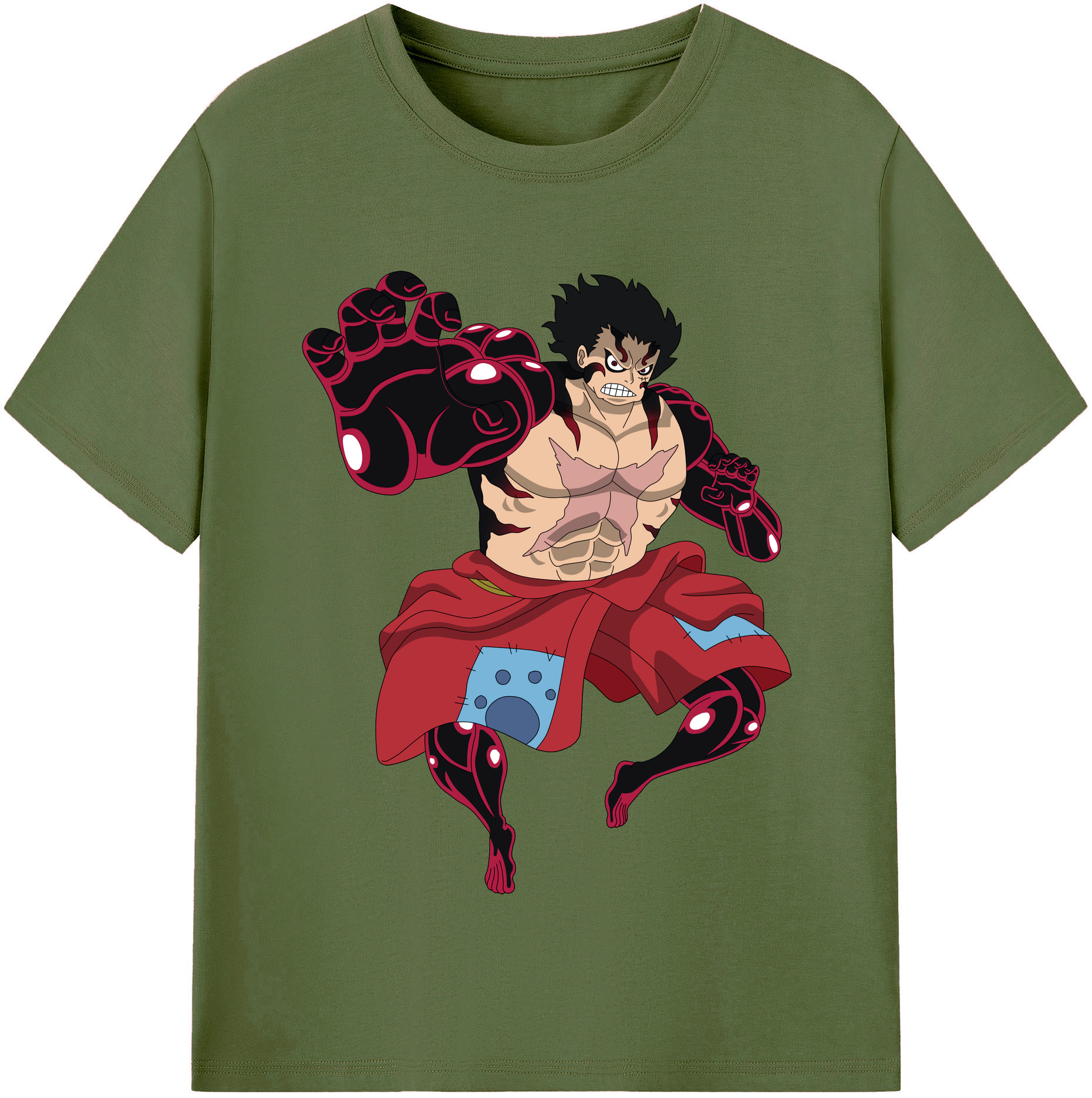 ワンピース モンキー・D・ルフィ ONE PIECE Monkey D. Luffy 綿100％半袖Tシャツ（フロントプリント）